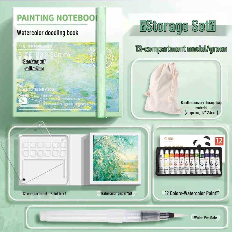 Moyu Watercolor & Acrylic Travel Sketching Set: Portable Palette, Drawing Board, and Book for Painting and Sketching.