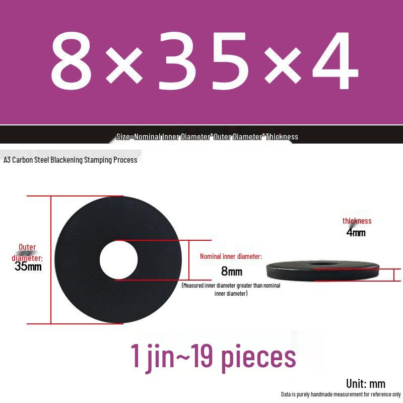 Thickened Black Flat Washer: Enhanced Round Metal Spacer for Home Use
