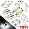 42x Car Interior LED Light For Dome Map License Plate Lamp Bulbs Kit Accessories