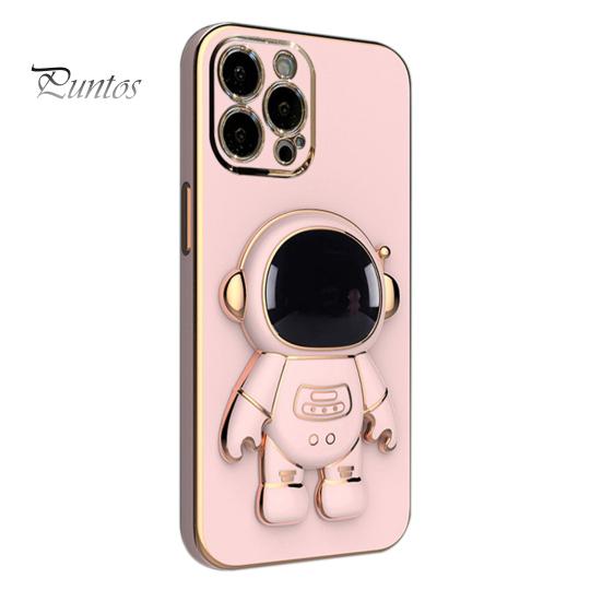 Phone Protective Case Cartoon Foldable Camera Protector Astronaut Mobile Phone Cover with Stand for iPhone 14/Pro/Max (Plus)/Pro Max