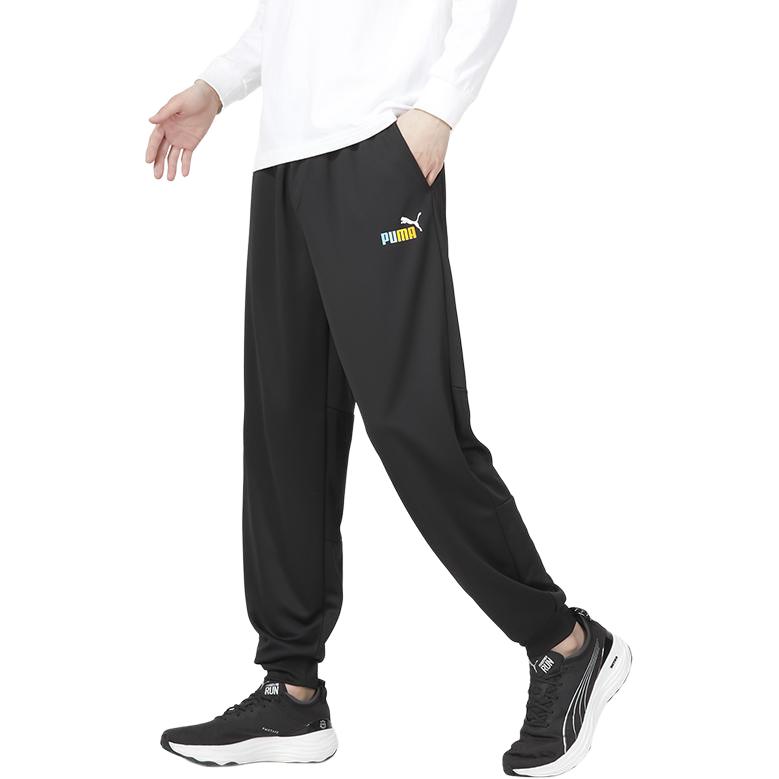 Puma Knitted Sweatpants Unisex Black Moderate Cuffed Pants 678007-01