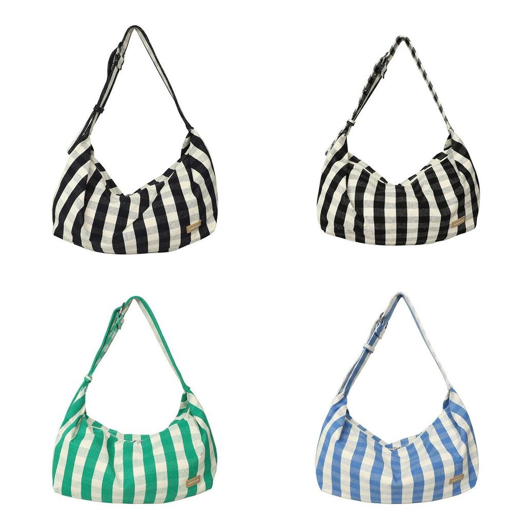 Pattern Canvas Striped Handbag Single Shoulder Crossbody Bag Women Gift Fashion