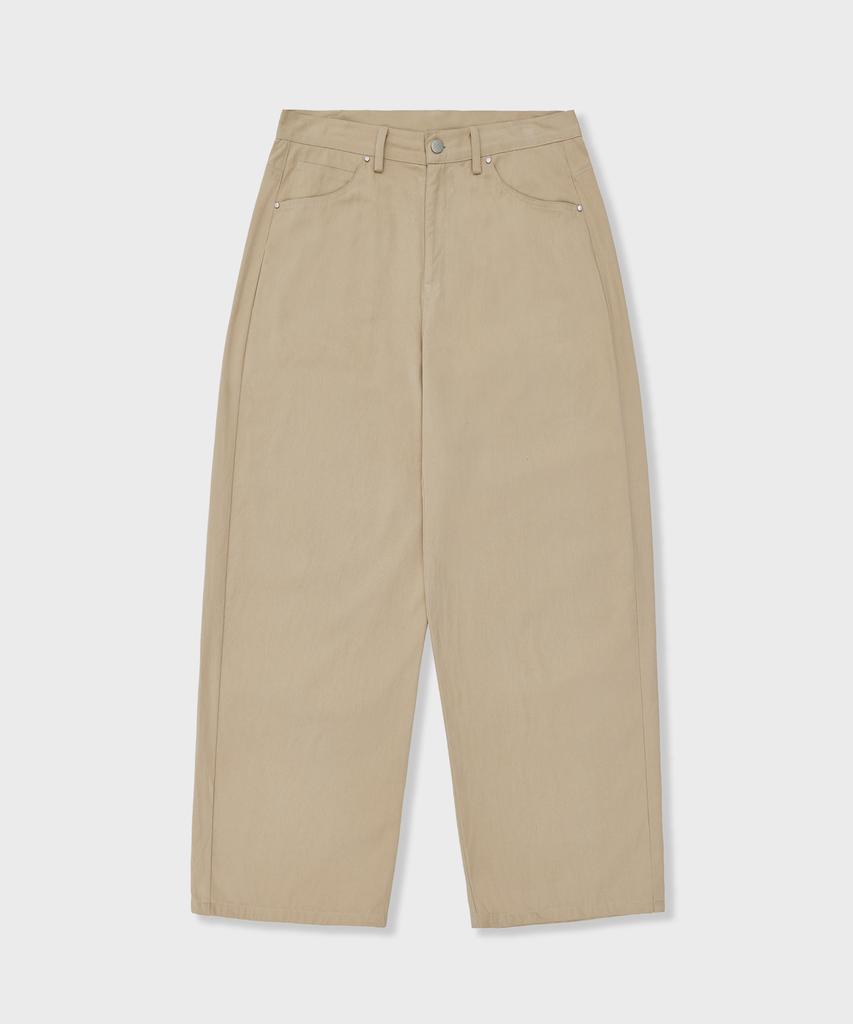 GLW Cotton Curved Pants Beige
