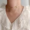 Bow Choker Necklace Earrings Women Bow Dangle Earrings Long Tassel Bowknot Drop Earrings for Wedding Prom Party Jewelry Gifts