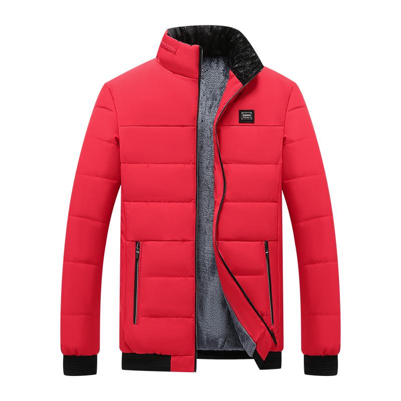 Puffer Jacket Mens Fleece Lined Thick Parkas Stand Collar Jacket Men's Coat Winter Warm Thick Coat Quilted Padded Jacket Outwear