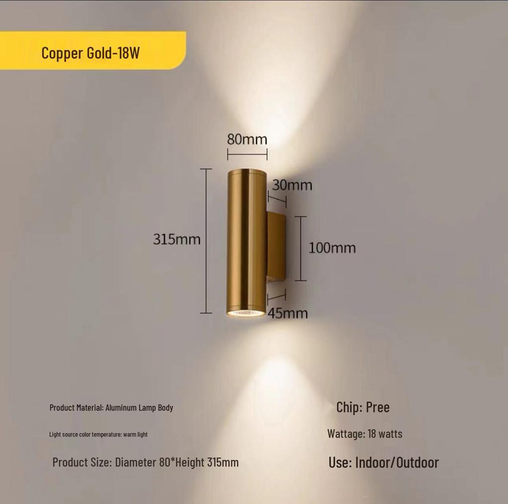 Outdoor Dual-Head Wall Light for Courtyard, Corridor, Patio, Gate, and Villa Exteriors