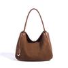 New Stylish and Simple Versatile Genuine Leather Handbag, Cowhide Frosted Single Shoulder Crossbody Commuter Bag