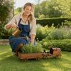 Rustic Tractor Planter Garden Decoration Outdoor Metal Flower Pot with Wagon Trailer for Patio Lawn Yard Display