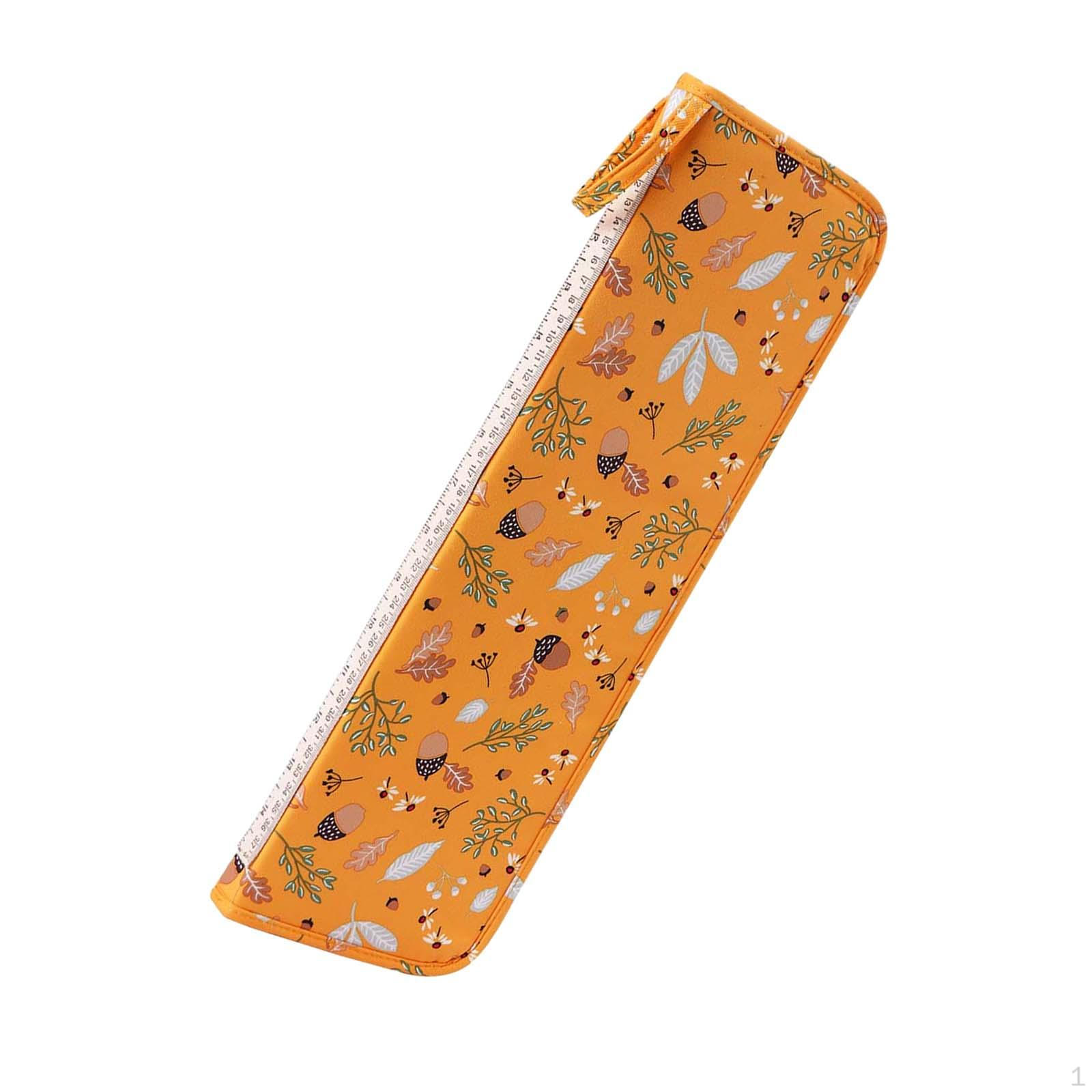 

Компактный чехол для хранения вязальных принадлежностей и крючков жёлтый