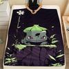 Bulbasaur Printed Pattern Flannel Blanket Warm Soft for Sofa Bed Travel Picnic.-TING