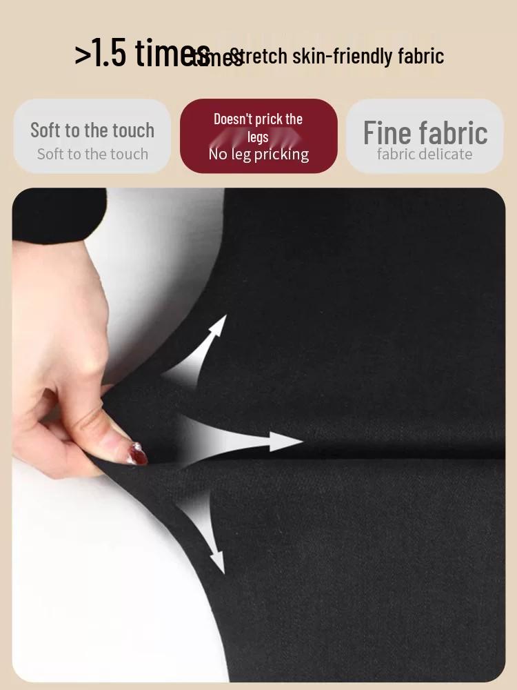 Women's Plus Velvet Thick Black Leggings: Elastic, Skinny, Pencil Pants for Spring, Autumn, Winter.