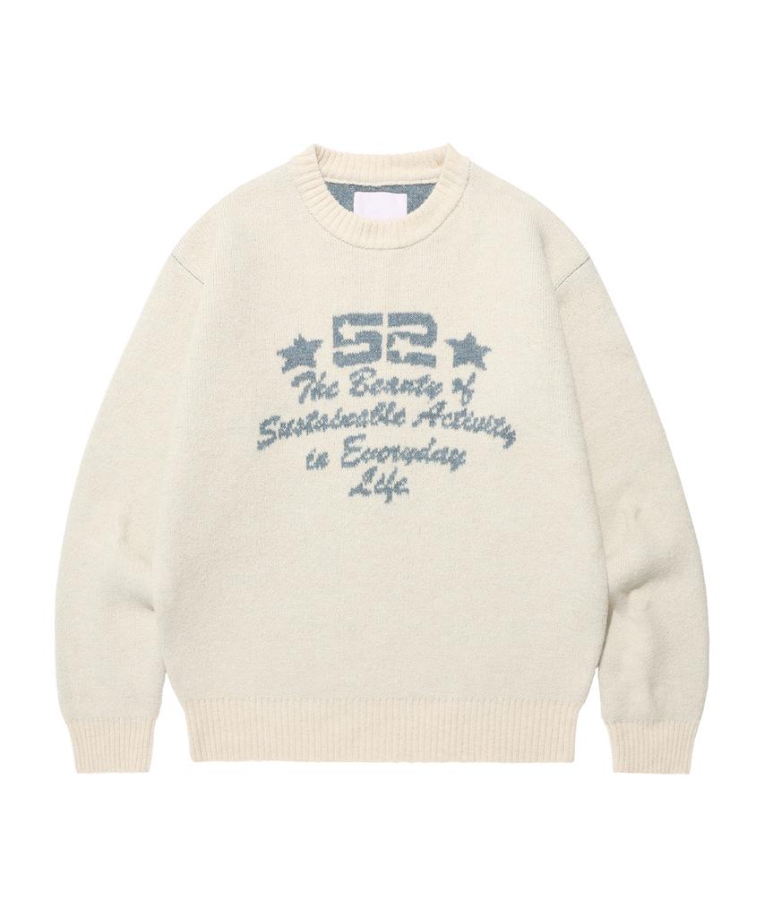 AMES-WORLDWIDE 52 Jacquard Sweater Ivory(Am2Efuk600A)