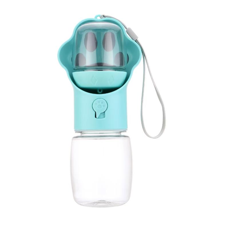 Portable Dog Cat Water Bottle with Attached Food Dispenser Perfect for Busy Pet Parents