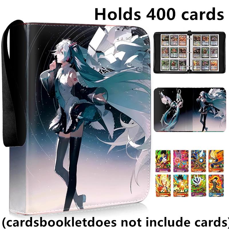 Hatsune Miku 400pcs/900pcs Card Album Book Folder 4/9 Card Slots Collections Zipper Double Pocket Zipper Card Binder Holder