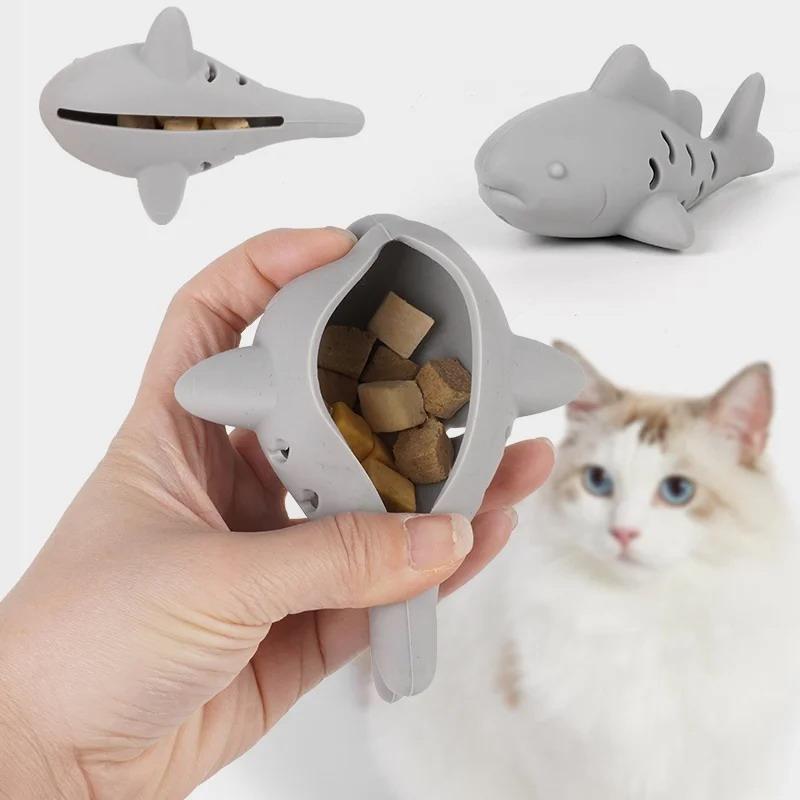 Cat Interactive Chew Toy Pet Food Leakage Simulated Fish Bite-Resistant Kitten Toy Teeth Grinding Chewing Cat Toy Supplies