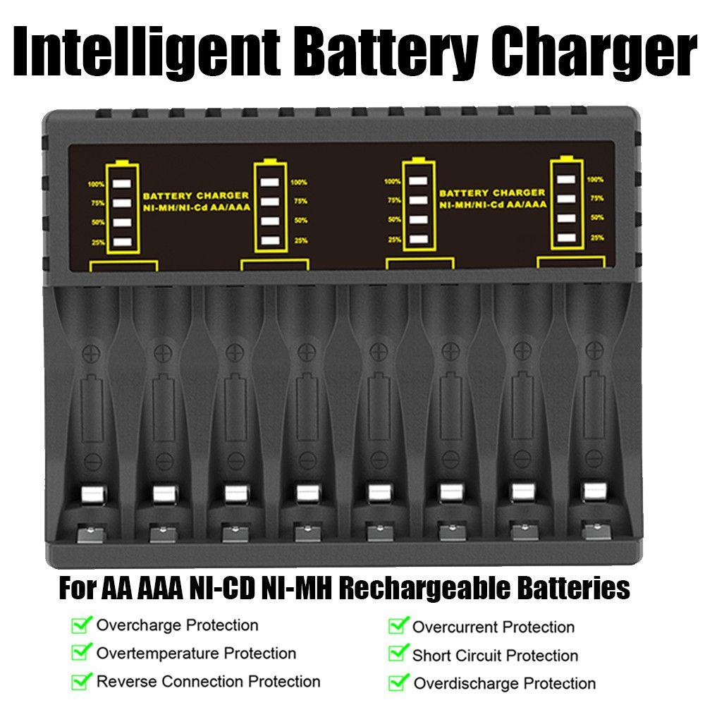 Circuit Protection LED Indicator Fast Charging Dock Adapter Intelligent Battery Charger 8 Slot