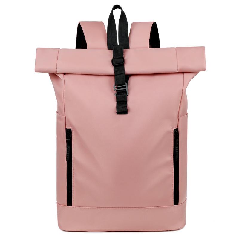 Herrryggsäck med rulltopp, vattentålig, för bärbar dator: Stor kapacitet för arbete, resor och högskola.