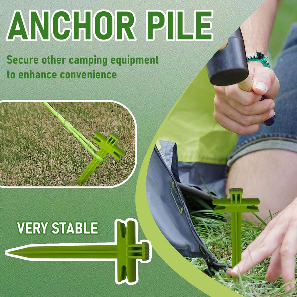 Anchoring Stake With Rope Lock,Outdoor Camping Tent Rope Holder