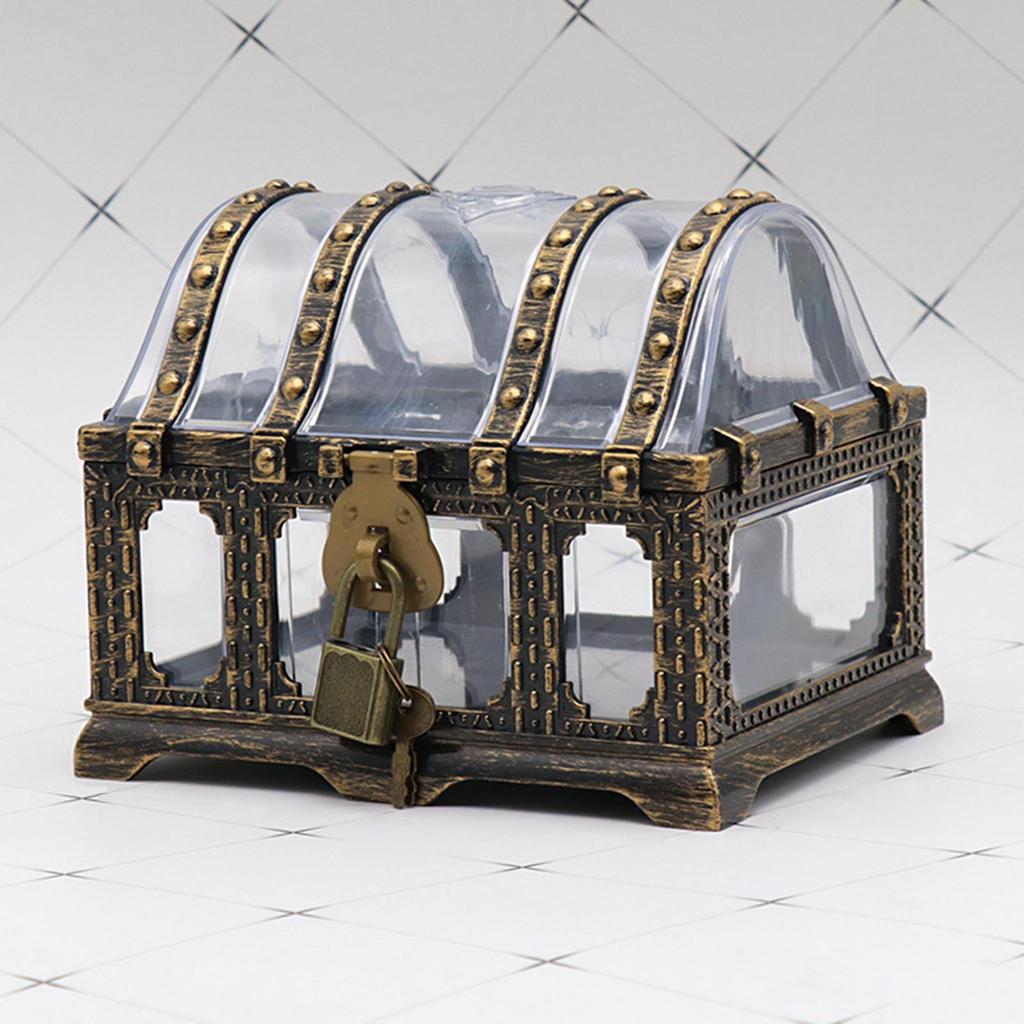 Pirate Treasure Chest Transparent Keepsake Case Jewelry Box for Pirate Party
