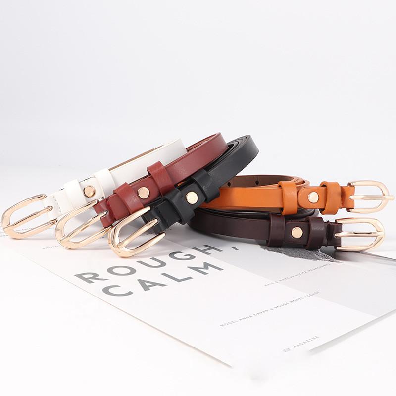 Buckle Halfround Womens Belt Versatile Minimalist Decorative Style Korean