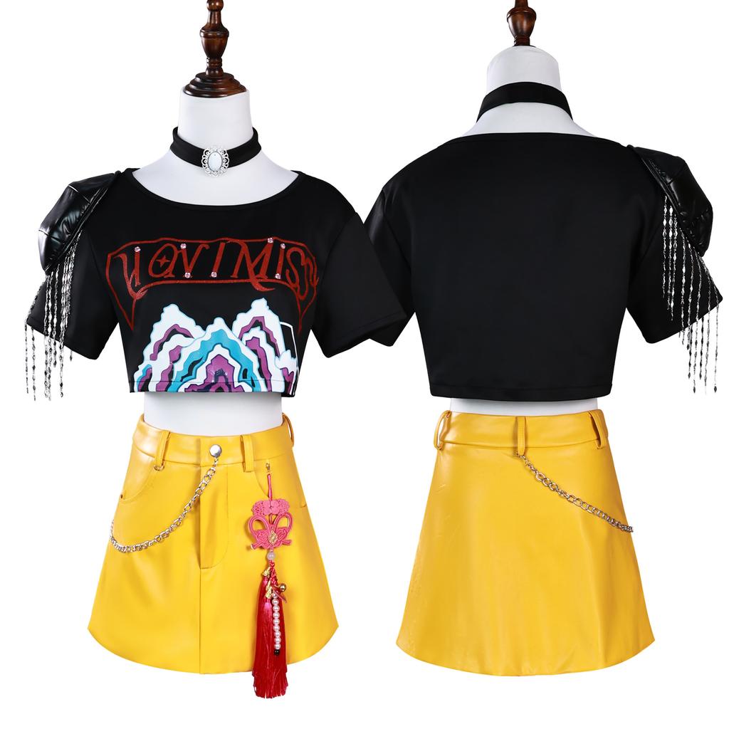 Kids Kpop Demon Hunters Rumi Zoey Mira Cosplay Costume Child Huntrix Girls Clothes Group Idol Roleplay Halloween Cosplay Costume