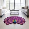 Tapete de Chão Estampa Pavão 3D Macio Antiderrapante Decorativo Tapete Casa Sala de Estar Quarto Porta Fácil de Limpar Carpete