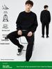American Style Unisex Cotton Round Neck Hoodie - Plain Loose-Fit Long Sleeve Pullover