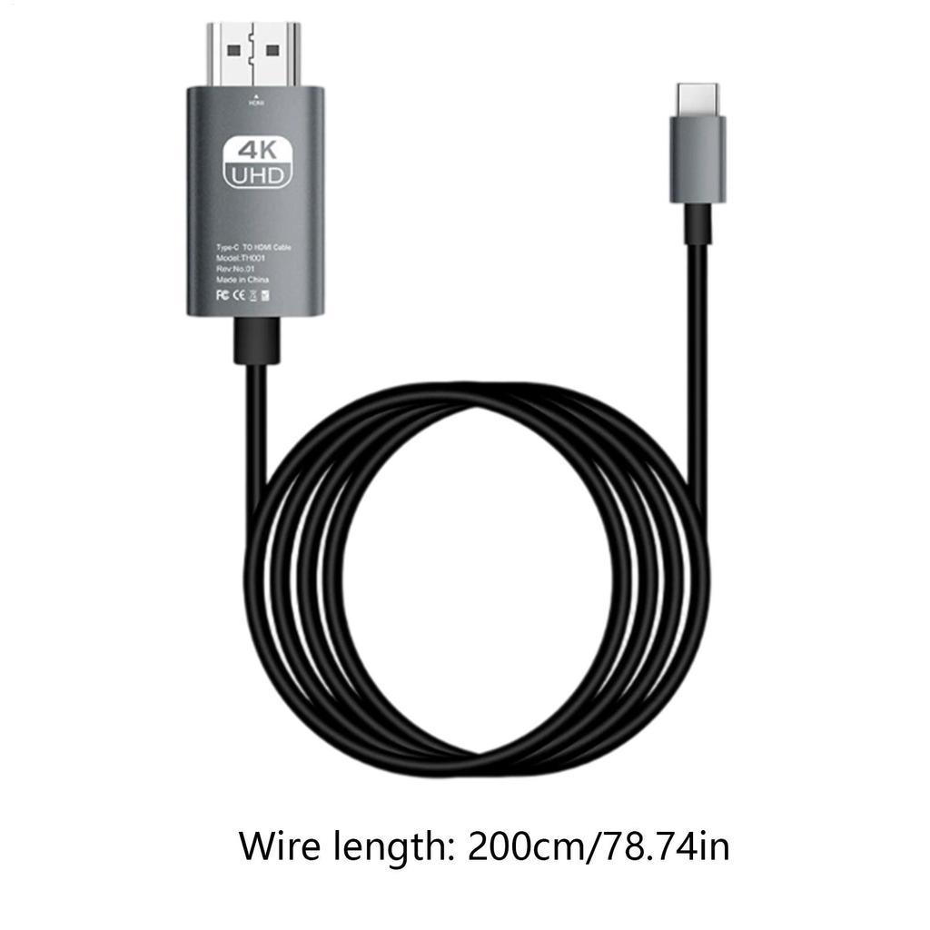Type C To HDTV Cable USB C To HDTV Cable Adapter 4K60Hz Video Cord for Laptop Monitor TV Supports Conference Room Presentations