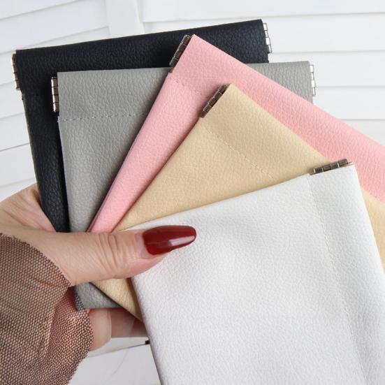 Druckknopfverschlussbeutel Kunstleder Tragbares Münzfach Mini-Kosmetiktasche