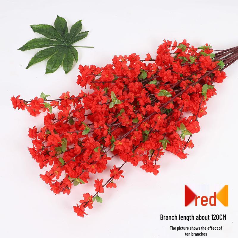 Artificial Cherry and Peach Blossom Branches for Indoor/Outdoor Decoration, Wedding Decor, Pear Flowers, Faux Silk Ceiling Rattan
