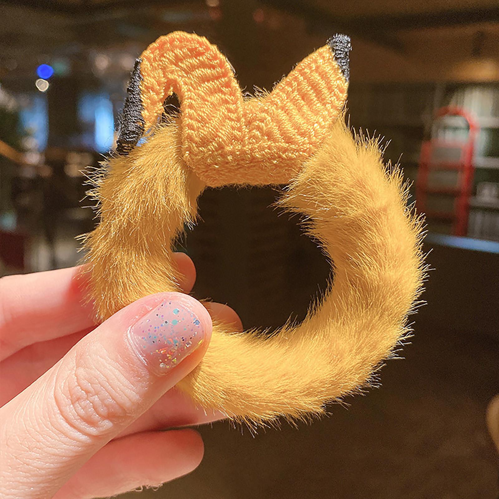 

Women Fashion Plush Hair Tie Cute Crocheting Tie Hair Head Rope Ponytail Holster