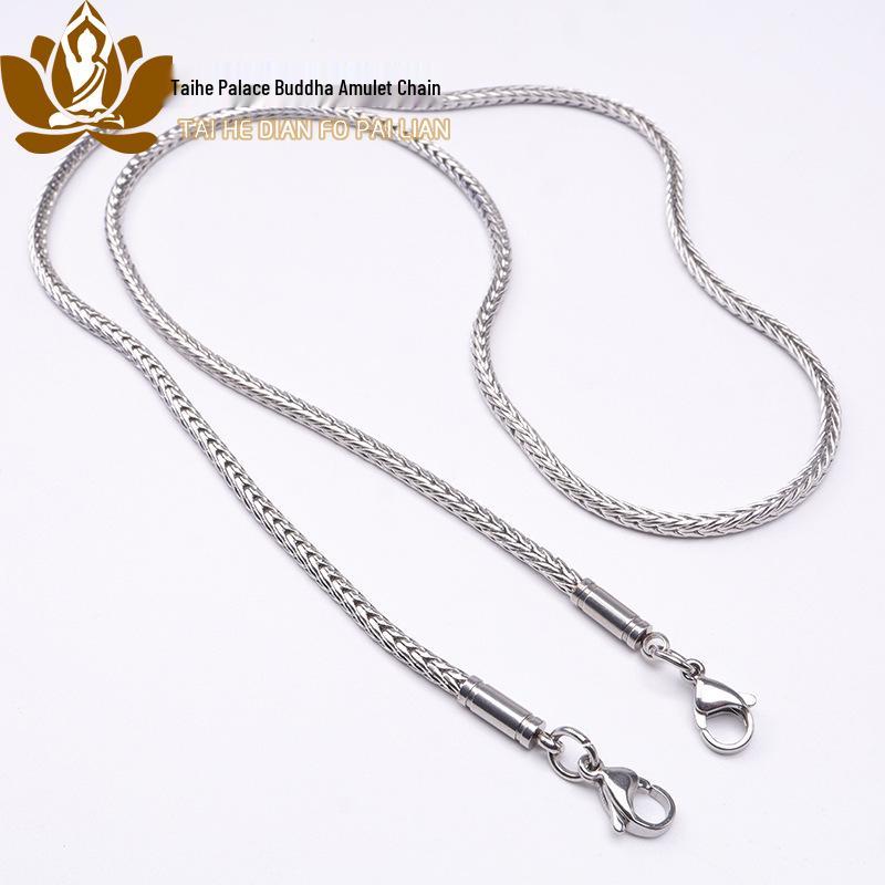 Titanium Steel Dragon Bone Amulet with Quick Release Eagle Beak Clasp for Hanging Takruts.