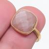 Rose Quartz Gemstone Handmade 925 Sterling Silver Jewelry Ring Size 5.5 KJ-1354
