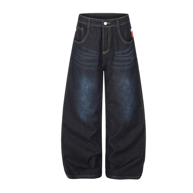 Mens Loose Straight Cut Denim Pants