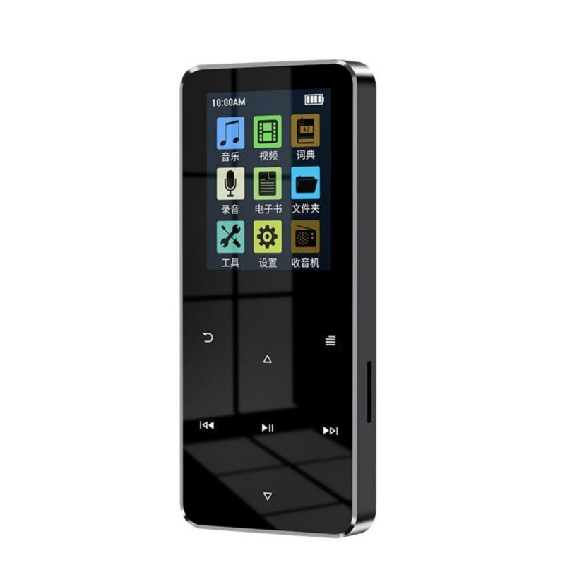 

1.77inch TFT Mp4 Video Player USB 3.5mm Port Bluetooth-compatible 5.0 MP3 MP4 Player with E-book Recording Alarm Clock чорний