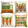 4Pcs Spring Easter Happy Pillowcase, Cute Rabbit, Plant Flowers, Easter Egg Print Home Decoration Farmhouse Sofa Cushion Cover