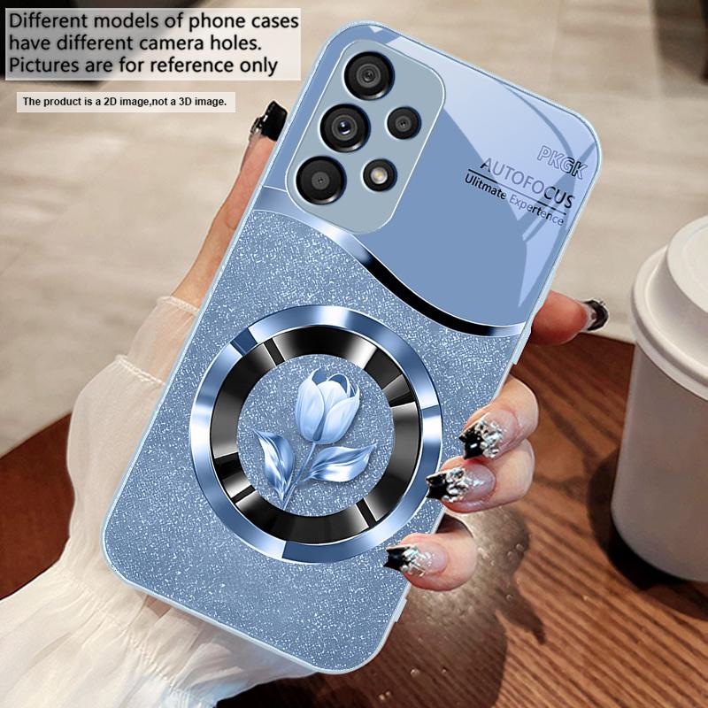 

Golden circle tulip For Samsung S 25 S25 Edge S25Ultra S8 9 S10 20 U ltra S21 Pro S22 Plus S23 FE S24 Ultra Glass Phone Case Galaxy S23+