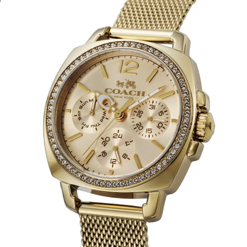 Coach Boyfriend 33mm Women's Watch, Gold Dial, Stainless Steel, Quartz Movement, 14502490