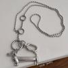 Cartoon Dog Pendant Necklace With Long Beaded Chain Versatile Fashion Statement Clavicle Jewelry Accessory