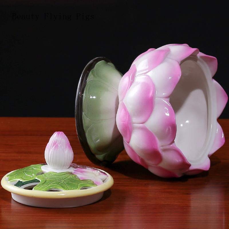 Chinese Vintage Lotus Incense Stove Household Indoor Sandalwood Incense Stove Buddha Hall Offering Guanyin Incense Stove
