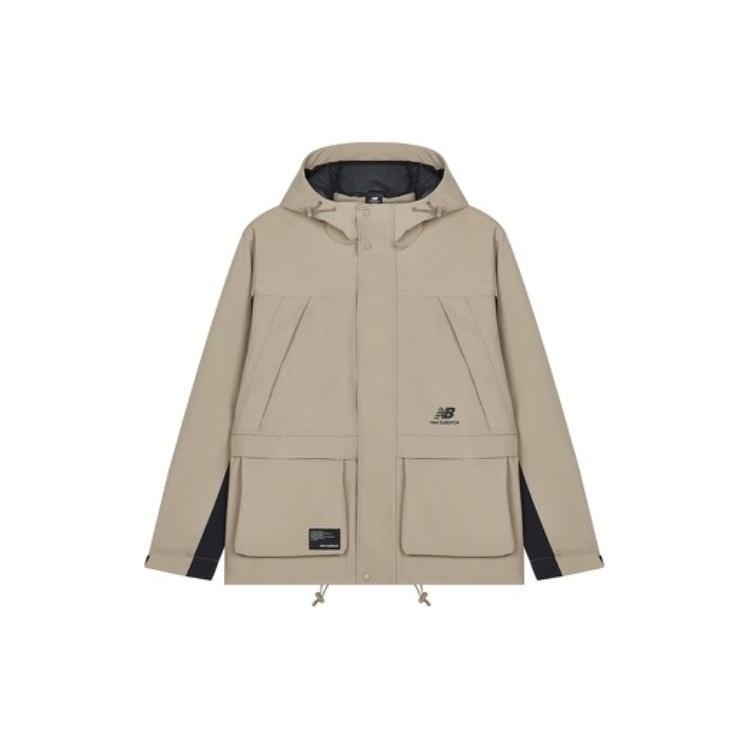 New Balance FW22 Hooded Windproof Jacket Asia Sizing 'Beige Black' Men's AMJ23320-DRI