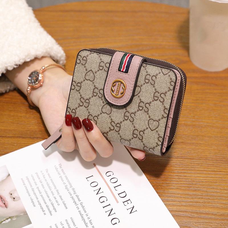 

Короткие кошельки из натуральной кожи для женщин, первый слой из коровьей кожи, портмоне, фирменный дизайн, полосатая лента, держатели для карт, двухцветный бумажник розовый