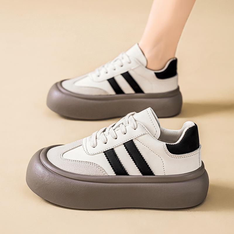 Dexun Schuhe Damen 2025 Frühling neue atmungsaktive kleine weiße Schuhe Damen Koreanische Version vielseitige Plateau-Sport- und Freizeit-Board-Schuhe trendy
