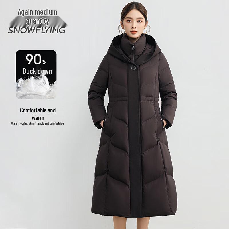 SNOWFLYING Women's Long Waist-Cinching Down Jacket