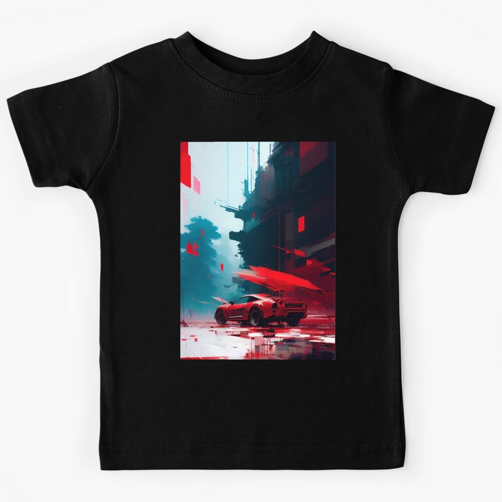 Red Abstract Urban Car Art by CallisC Arts Kids T-Shirt 120