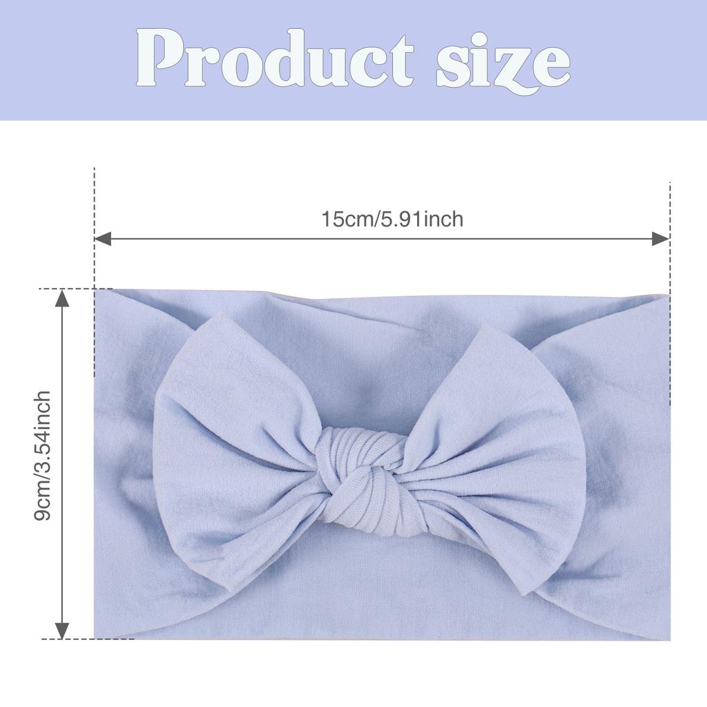 62Pcs Baby Bows Headbands Nylon Super Stretchy Soft Knot Headbands Handmade Head Wrap Hair Accessories for Infants Toddlers Gift