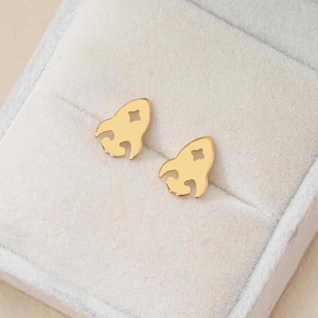 Trendy Rocket Stud Earrings: Simple, Fashionable & Versatile for Women