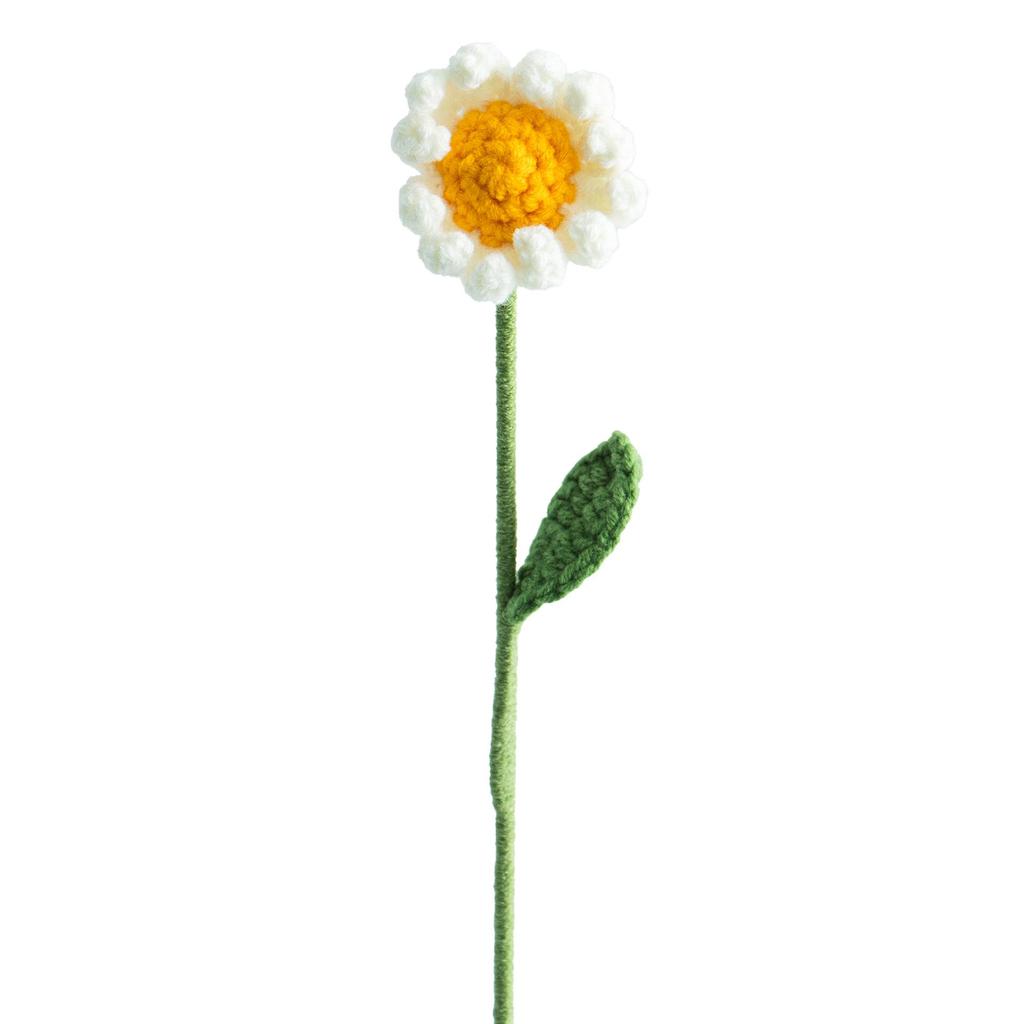 Handmade Woven Yarn Knitted Faux Flower Bouquet