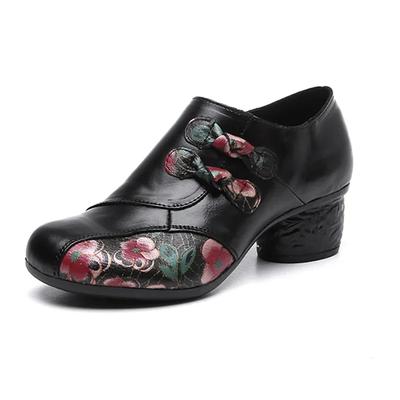 Mode 2025 Neu 5cm Frühling Herbst Neu Retro Echtes Leder Plateau Schuhe Damen Pumps Hoher Absatz Weiche Sohle Schuhe Damen ZIP
