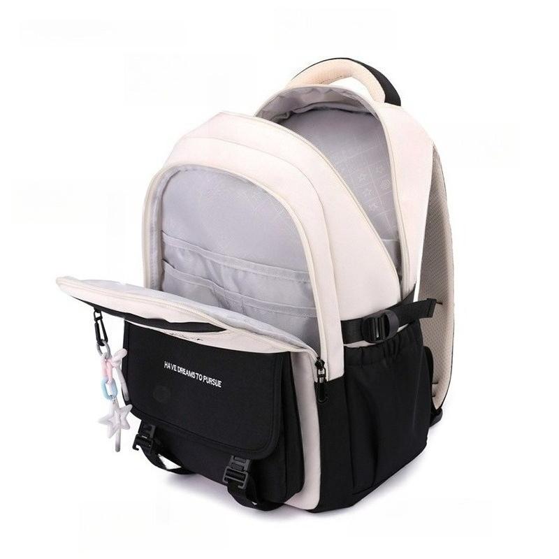 New Simple Letter Portable Travel Backpacks Large Capacity High Value Dirt-resistant Middle School Girls Schoolbag College Student Waterproof Book Bag